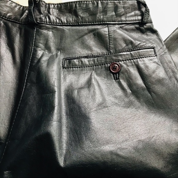 KENAR VINTAGE Genuine Leather BLACK PANTS - Picture 4 of 7